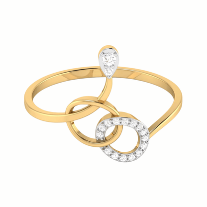 Diamond Ring 18K Gold Tri-Color – Design 12