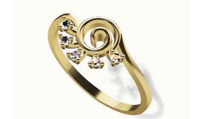 Diamond Ring 18K Gold Tri-Color – Design 30