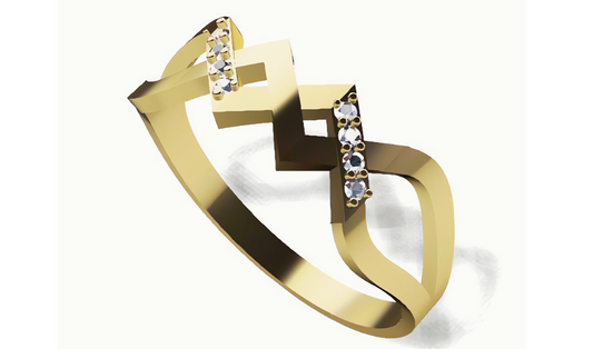 Diamond Ring 18K Gold Tri-Color – Design 33