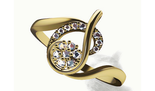 Diamond Ring 18K Gold Tri-Color – Design 34