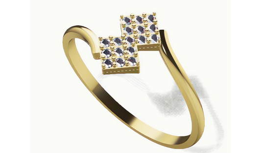 Diamond Ring 18K Gold Tri-Color – Design 38