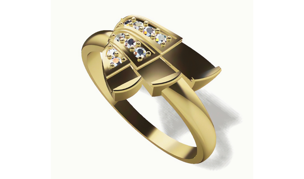 Diamond Ring 18K Gold Tri-Color – Design 7