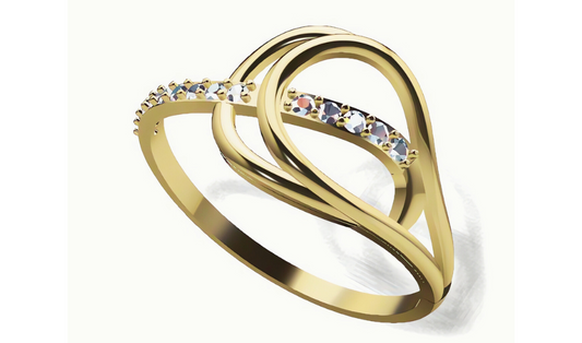 Diamond Ring 18K Gold Tri-Color – Design 8