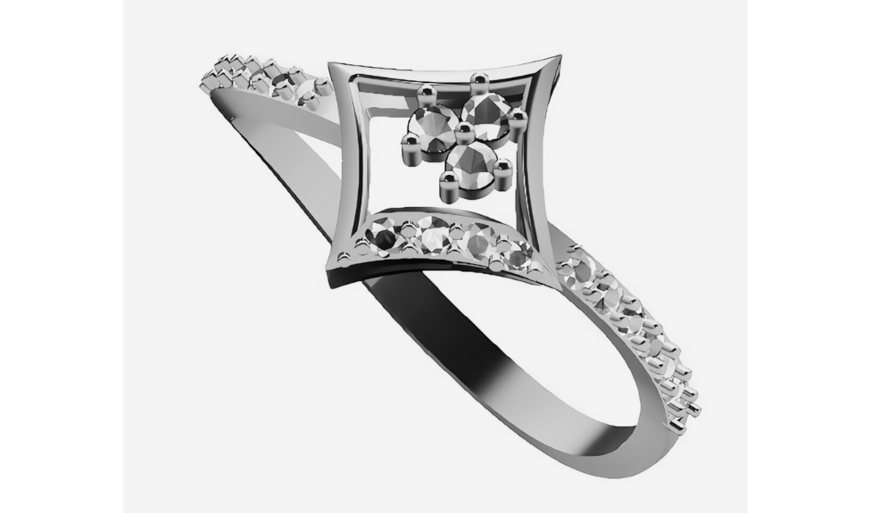 Diamond Ring 18K Gold Tri-Color – Design 25