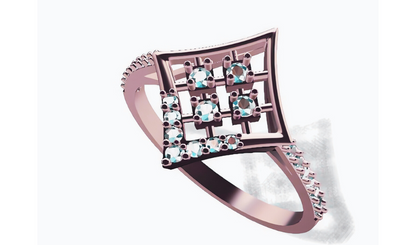 Diamond Ring 18K Gold Tri-Color – Design 29