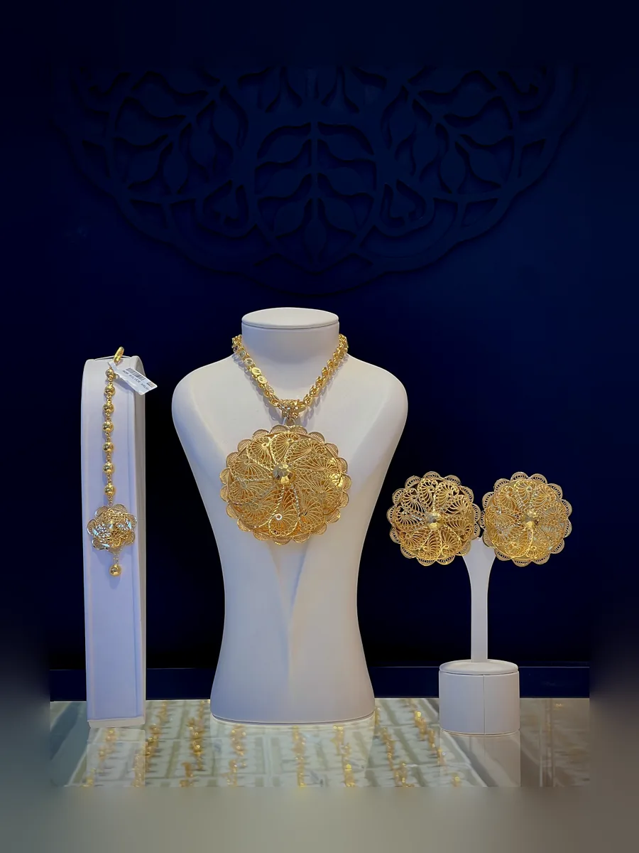Habesha filigree flower bridal set in gold
