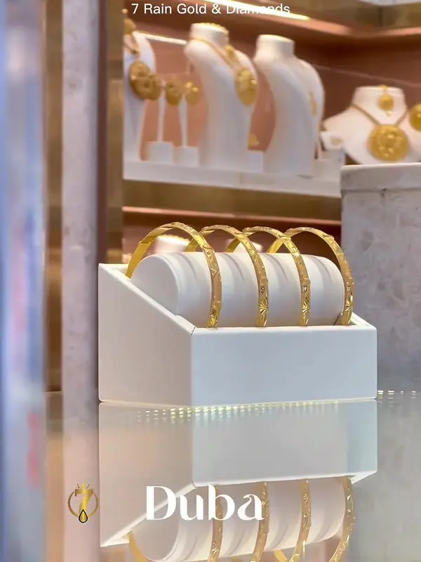 Gold bangle stack